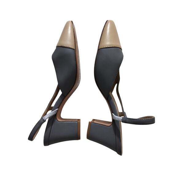 Channel womens two tone slingback heels shoes size 7 - Picture 4 of 13